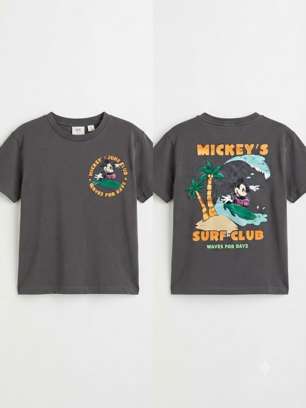 H&M Disney Mickey Mouse Surf Club Graphic T-Shirt - Size 5T/6